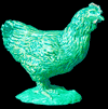 LULU the teal chicken