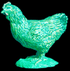 LULU the teal chicken